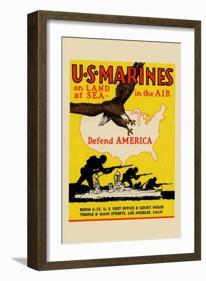 U.S. Marines Defend America-null-Framed Art Print