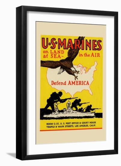 U.S. Marines Defend America-null-Framed Art Print