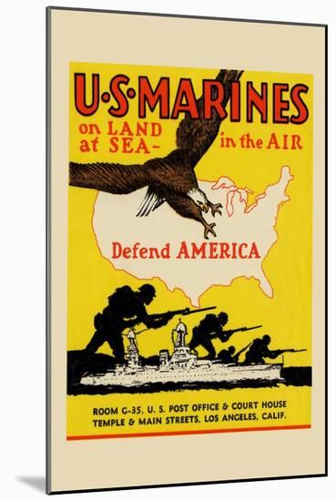 U.S. Marines Defend America-null-Mounted Art Print