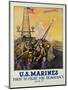 U.S. Marines - First to Fight for Democracy Recruiting Poster-L.a. Shafer-Mounted Giclee Print