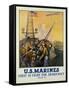 U.S. Marines - First to Fight for Democracy Recruiting Poster-L.a. Shafer-Framed Stretched Canvas