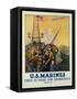 U.S. Marines - First to Fight for Democracy Recruiting Poster-L.a. Shafer-Framed Stretched Canvas