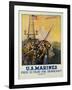 U.S. Marines - First to Fight for Democracy Recruiting Poster-L.a. Shafer-Framed Giclee Print