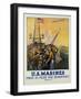 U.S. Marines - First to Fight for Democracy Recruiting Poster-L.a. Shafer-Framed Premium Giclee Print