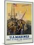 U.S. Marines - First to Fight for Democracy Recruiting Poster-L.a. Shafer-Mounted Premium Giclee Print