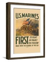 U.S. Marines, First to Fight in France for Freedom-null-Framed Art Print