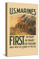 U.S. Marines, First to Fight in France for Freedom-null-Stretched Canvas