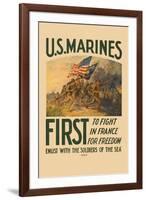 U.S. Marines, First to Fight in France for Freedom-null-Framed Art Print