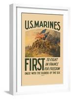 U.S. Marines, First to Fight in France for Freedom-null-Framed Art Print