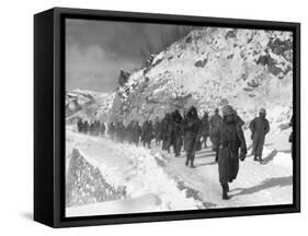 U.S. Marines March South from Kotori, Withdrawing from the Chosin Reservoir in North Korea-null-Framed Stretched Canvas