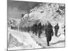 U.S. Marines March South from Kotori, Withdrawing from the Chosin Reservoir in North Korea-null-Mounted Photo