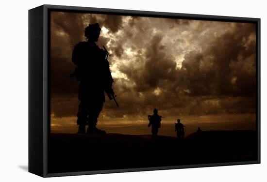 U.S. Marines Patrol in a Taliban Stronghold to Suppress Enemy Activity, Ca. 2010-null-Framed Stretched Canvas