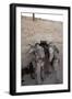 U.S. Marines Push Down a Wall in an Empty Compound-null-Framed Photographic Print