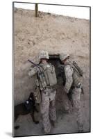 U.S. Marines Push Down a Wall in an Empty Compound-null-Mounted Photographic Print