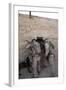 U.S. Marines Push Down a Wall in an Empty Compound-null-Framed Photographic Print