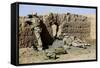 U.S. Marines Take Cover During a Patrol in Afghanistan-null-Framed Stretched Canvas