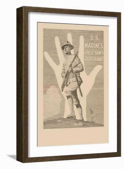 U.S. Marines, Uncle Sam's Right Hand-R. Mcbride-Framed Art Print