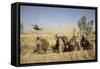 U.S. Marines Watch as Ch-53E Super Stallion Helicopters Land in a Field-null-Framed Stretched Canvas