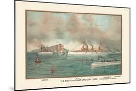 U.S. Navy 2nd Class Cruisers, 1899-Werner-Mounted Art Print