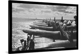 U.S. Navy Airplanes Packed on Deck-null-Stretched Canvas