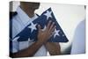 U.S. Navy Commanding Officer Holds the National Ensign-null-Stretched Canvas