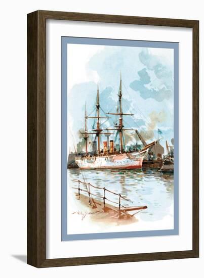 U.S. Navy: Docked-Willy Stower-Framed Art Print