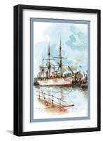 U.S. Navy: Docked-Willy Stower-Framed Art Print