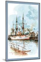 U.S. Navy: Docked-Willy Stower-Mounted Art Print