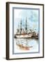 U.S. Navy: Docked-Willy Stower-Framed Art Print