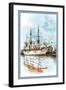 U.S. Navy: Docked-Willy Stower-Framed Art Print