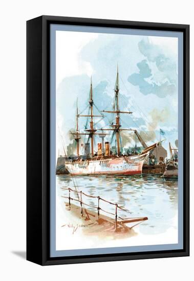 U.S. Navy: Docked-Willy Stower-Framed Stretched Canvas