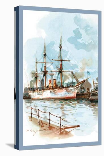 U.S. Navy: Docked-Willy Stower-Stretched Canvas