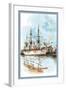 U.S. Navy: Docked-Willy Stower-Framed Art Print