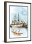 U.S. Navy: Docked-Willy Stower-Framed Art Print