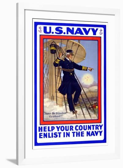 U.S. Navy, Help your Country, c.1917-H.a. Ogden-Framed Art Print