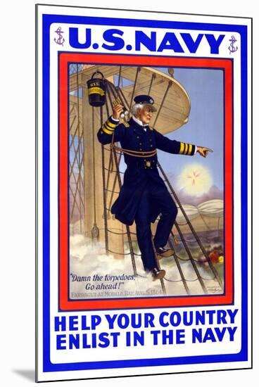 U.S. Navy, Help your Country, c.1917-H.a. Ogden-Mounted Art Print