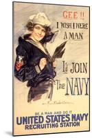 U.S. Navy I'd Join the Navy WWII Propaganda Vintage Poster-null-Mounted Poster