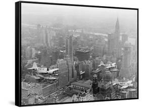 U.S. Navy Observation Planes Fly Over New York City-null-Framed Stretched Canvas
