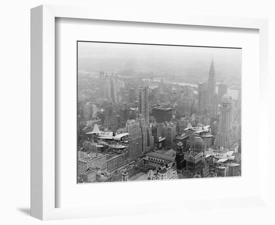 U.S. Navy Observation Planes Fly Over New York City-null-Framed Photographic Print