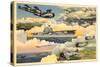 U.S. Navy Planes and Aircraft Carrier-null-Stretched Canvas