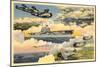 U.S. Navy Planes and Aircraft Carrier-null-Mounted Art Print