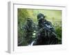 U.S. Navy SEALs Cross Through a Stream During Combat Operations-Stocktrek Images-Framed Photographic Print