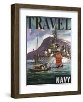 U.S. Navy Travel Poster-null-Framed Premium Giclee Print