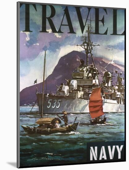 U.S. Navy Travel Poster-null-Mounted Premium Giclee Print