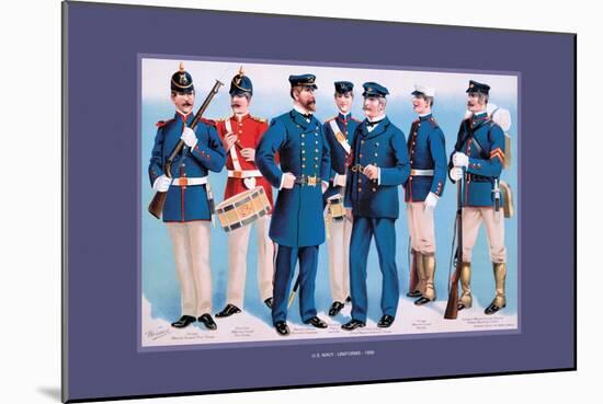 U.S. Navy: Uniforms, 1899-Werner-Mounted Art Print