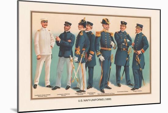 U.S. Navy Uniforms 1899-Werner-Mounted Art Print