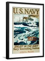 U.S. Navy WWI Recruitment Poster-Henry Reuterdahl-Framed Giclee Print