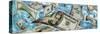U.S. Paper Money Floating in Sky-null-Stretched Canvas