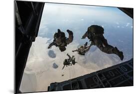 U.S. Pararescuemen and U.S. Marines Jump from a Hc-130 over Djibouti-Stocktrek Images-Mounted Photographic Print