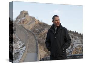 U.S. President Barack Obama Tours the Great Wall in Badaling, China-null-Stretched Canvas